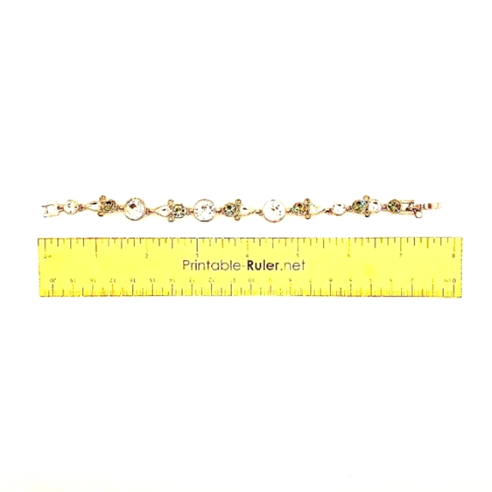 Givenchy Bracelet Flex Silvertone copper rhinestone clasp crystal gift - Picture 8 of 9